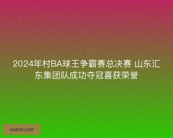 2024年村BA球王争霸赛总决赛 山东汇东集团队成功夺冠喜获荣誉